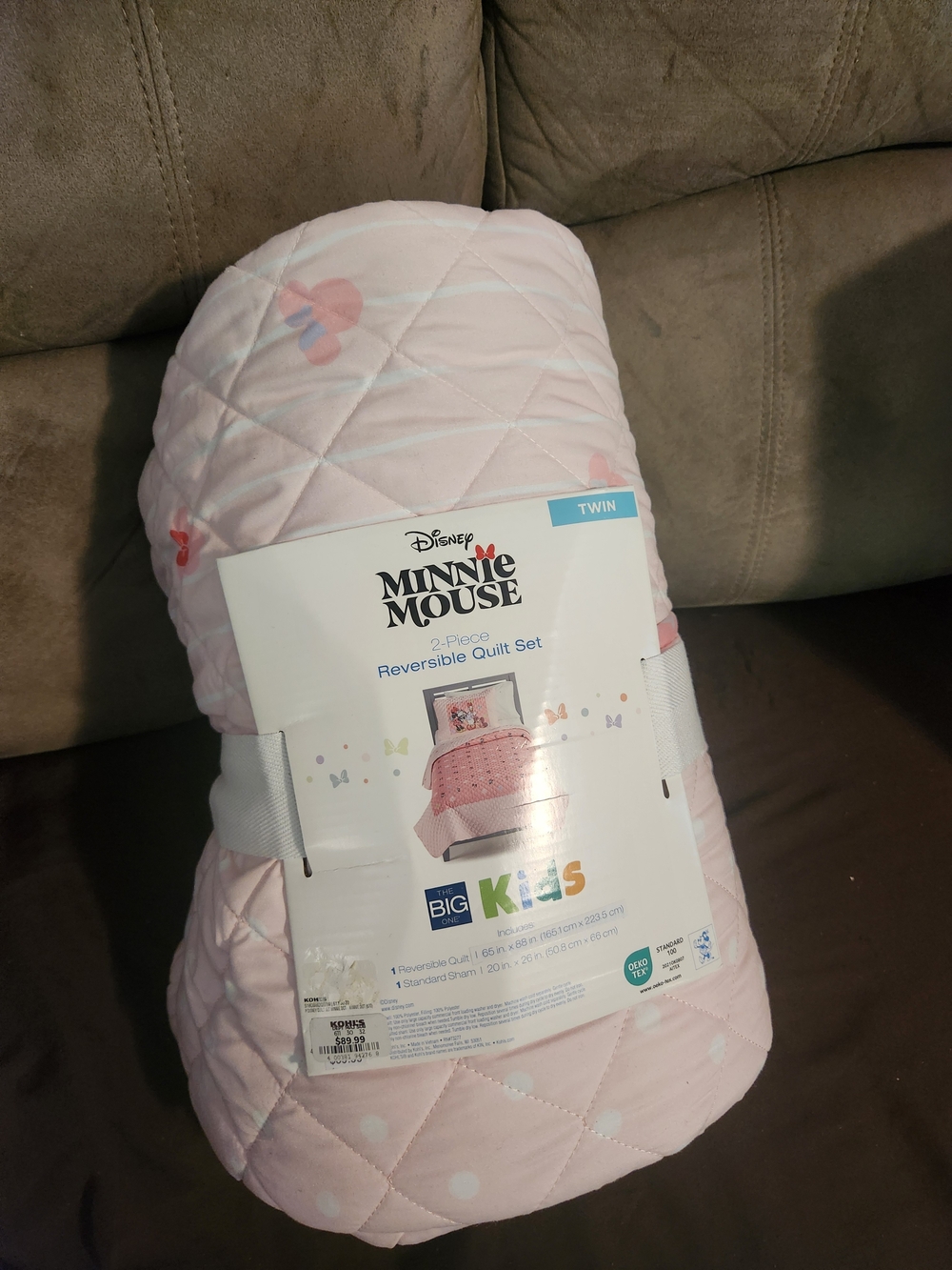Disney Minnie Mouse Twin Quilt Set - Light Pink